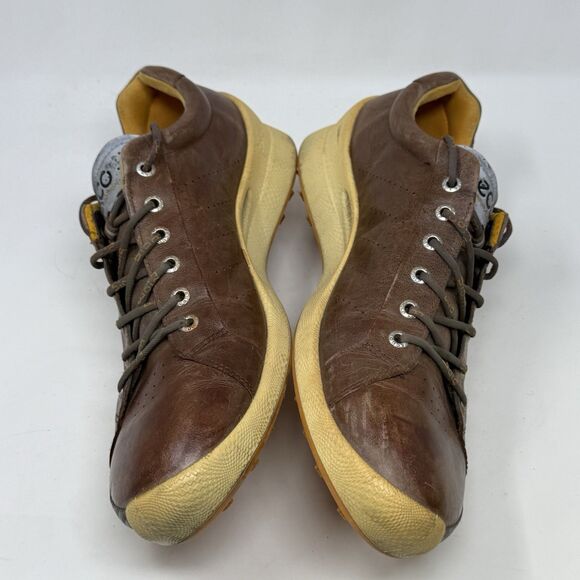 ECCO Biom Hybrid Golf Shoes Mens 11 EU 45 Brown Yak Leather Spikeless - Picture 10 of 16